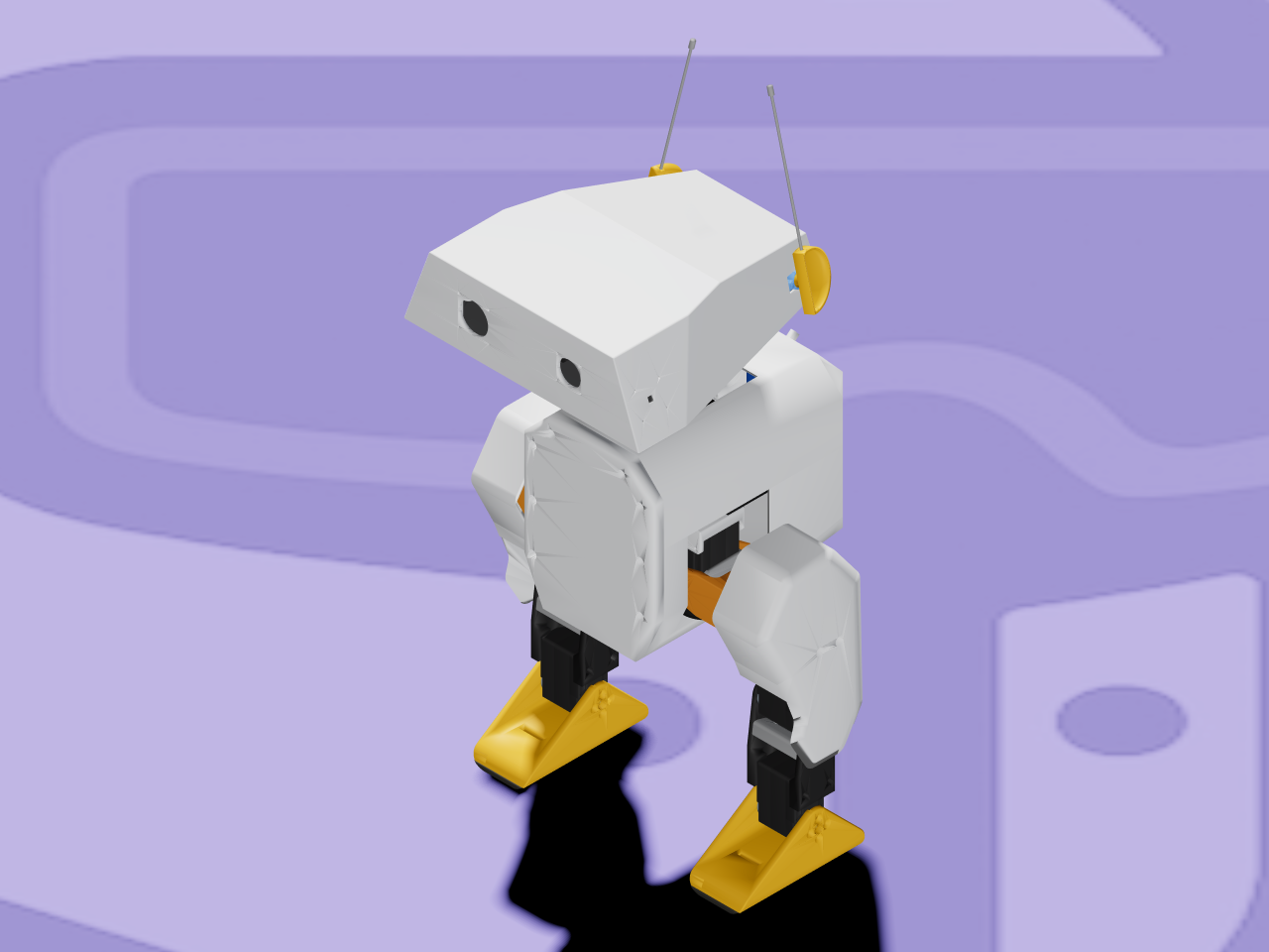 Open Duck Mini v2 rendered in ARMOR