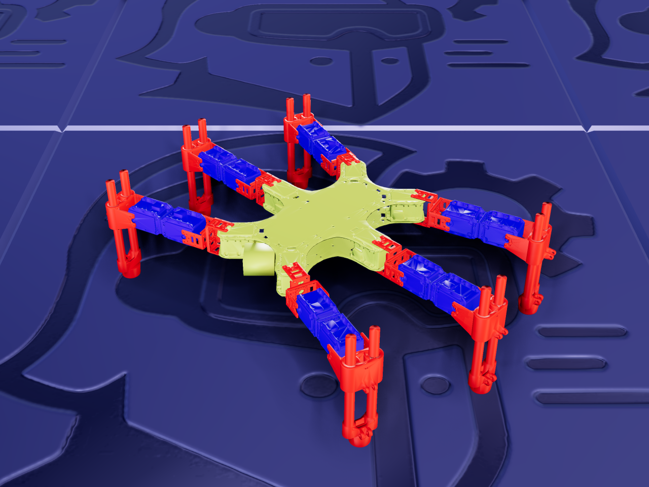 ResiBots Hexapod (Pexod) rendered in ARMOR